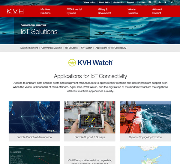 KVH Industries KVH Watch web page