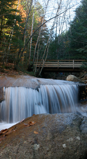 Small waterfall and bridge in New Hampshire